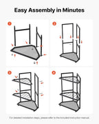 vevor garden tool organizer for corner, 17 slots, front angle view