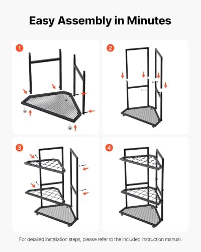 vevor garden tool organizer for corner, 17 slots, front angle view