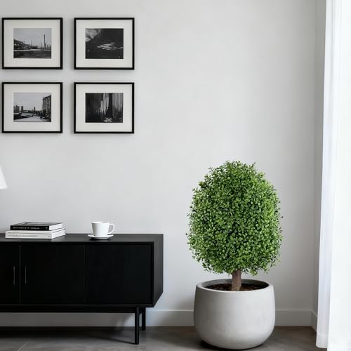inspring 24" artificial boxwood topiary trees outdoor fake, view 9