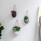 kazai. wall planters -ellie- | hanging ceramic plant on a desk or shelf