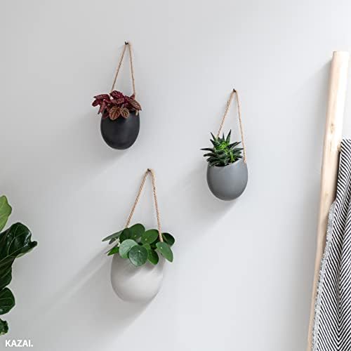 kazai. wall planters -ellie- | hanging ceramic plant on a desk or shelf