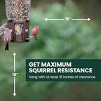 perky-pet squirrel-be-gone max bird feeder, (4) flexport feeding on a desk or shelf