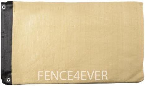 4'x50' 4ft tall 3rd gen tan beige fence, front angle view
