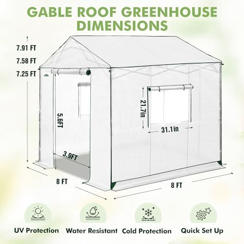 eagle peak 8x8 pop up walk in greenhouse, close-up detail