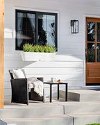 veradek pure series railing planter - tapered window showing dimensions