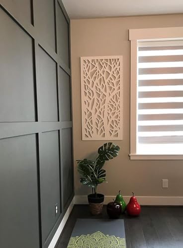 vima (twin trees) decorative wall panel - 48", side view