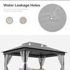 lausaint home 10x13 upgraded gazebo with netting and showing dimensions