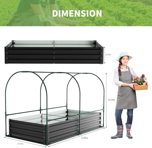 docred garden bed with pvc cover, 72.8" x on a desk or shelf