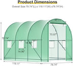 greenhouses for outdoors heavy duty 10x7x7 ft portable showing dimensions