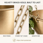 acelist gold hanging planter for indoor plants, set, front angle view