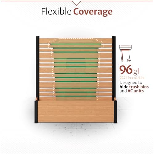 enclo 4fth florence privacy screen w/planter box, freestanding on a desk or shelf