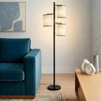 brightech liam floor lamp, great living room décor, side view