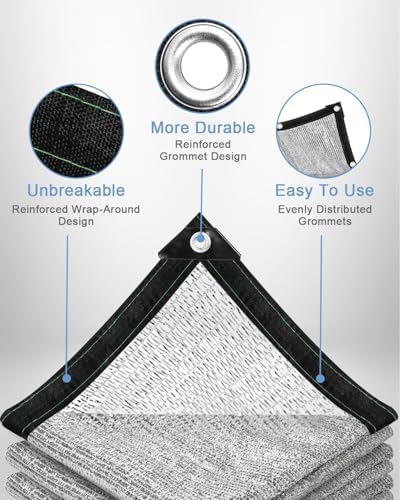 vensovo 40% reflective aluminet shade cloth with grommets, close-up detail