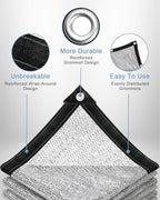vensovo 40% reflective aluminet shade cloth with grommets, close-up detail