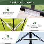 jocisland 8x24 ft walk-in polycarbonate greenhouse with 2 showing dimensions