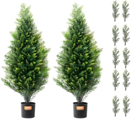 vevor artificial topiary cedar tree, 36 inch tall, view 10