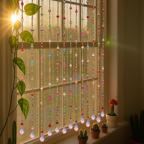 suncalla 12 pcs crystal suncatcher for window, classic shown in use