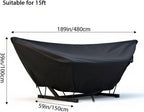 Outdoor Hammock Cover with Zip and Elastic Ropes, Heavy Duty 420d Hammock Covers with Adjustable Buckle, for Outdoor Universal Hammocks, Waterproof, Windproof (15FT,Black)