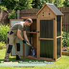 outdoor storage cabinet weatherproof with 3 adjustable shelves showing dimensions