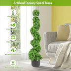 3ft artificial spiral topiary trees, realistic boxwood trees, close-up detail