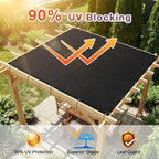 90% sun shade cloth with gromments, 0 8' shown in use
