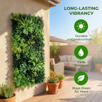 40" x 20" artificial grass wall panels, uv-anti, close-up detail