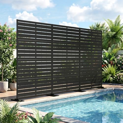sunyrisy 2pack metal outdoor privacy fence screen for showing dimensions