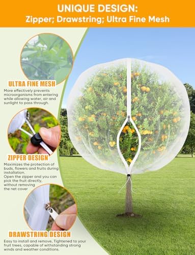 viti fruit tree netting for cicadas - with, side view
