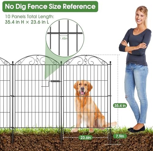10 panel no dig decorative garden fence with shown in use