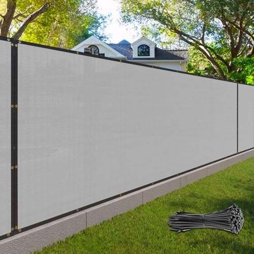 5' x 50' gray fence privacy screen commercial, main product view