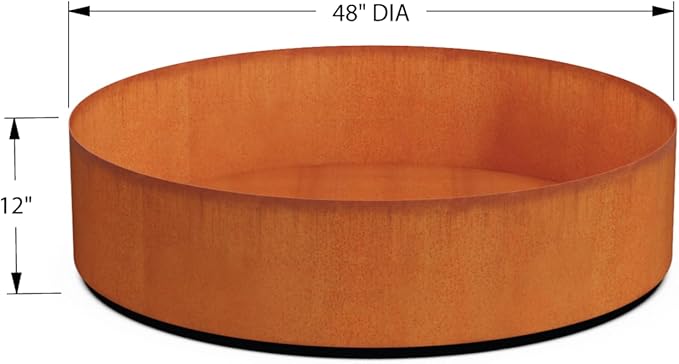 Plantercraft Corten Steel Planter 48 Inch | Large Round Planters for Outdoor Plants & Modern Raised Garden Bed | Extra Large Outdoor Planters for Commercial & Residential Landscape Design