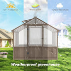 veikou 8’x8’ greenhouses for outdoors, walk-in wood greenhouse on a desk or shelf