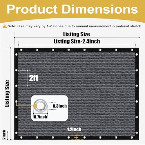 shade&beyond 90% sun shade cloth with grommets, 6' on a desk or shelf