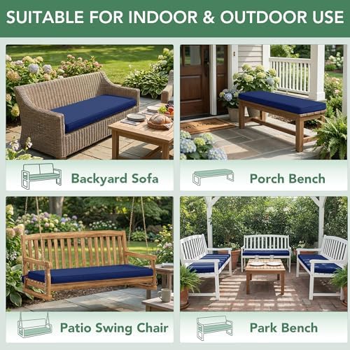 summsun outdoor bench cushion pad, 48 x 18 on a desk or shelf