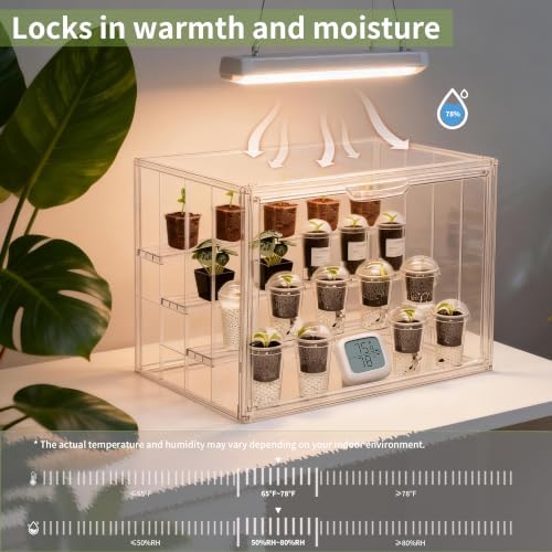 mini greenhouse indoor with magnetic door, m-4tier-2pcs, side view