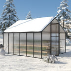 10x12 ft greenhouse for outdoors, polycarbonate greenhouse with, front angle view