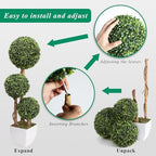 damomo artificial boxwood ball topiaries trees, outdoor 3ft shown in use