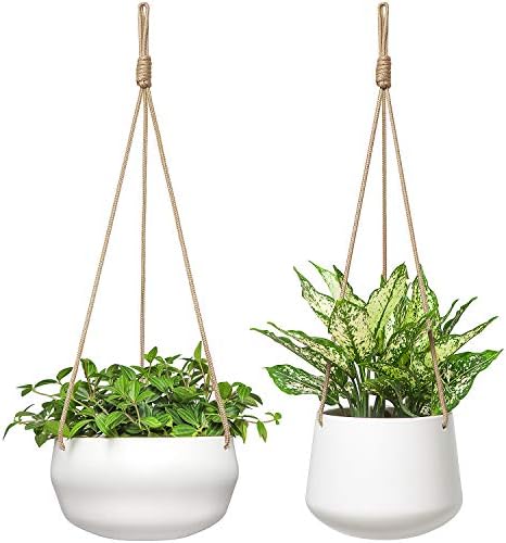 mkono ceramic hanging planters for indoor plants, 8", main product view