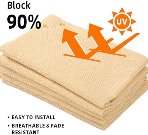 junflying 90% shade cloth 12x20ft, patio pergola sun, close-up detail
