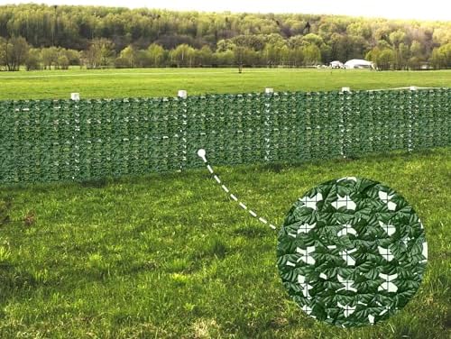 odtory artificial ivy privacy screen fence panel, green on a desk or shelf
