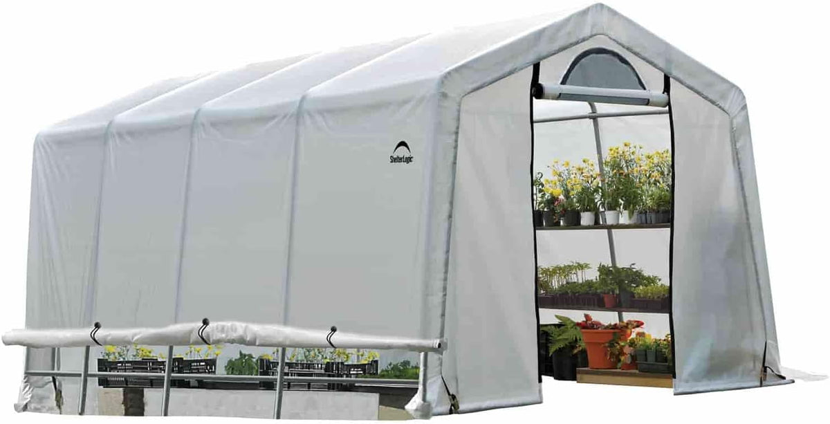 shelterlogic 70658 greenhouse-in-a-box flow peak roof style easy, main product view