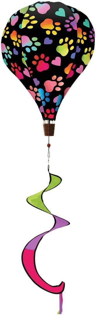 Briarwood Lane Rainbow Pawprints Welcome Balloon Wind Twister 54x12 Balloon