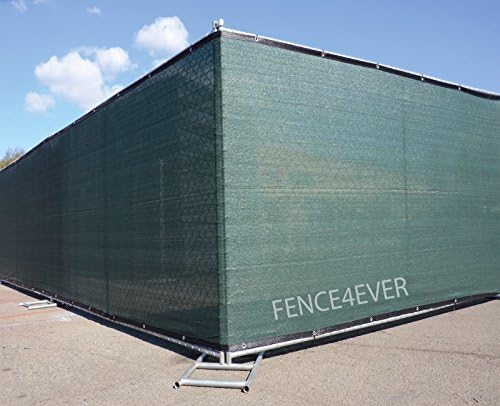 8'x50' 8ft tall 3rd gen olive green fence, side view