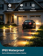 linkind solar lights outdoor waterproof led spotlights warm, side view