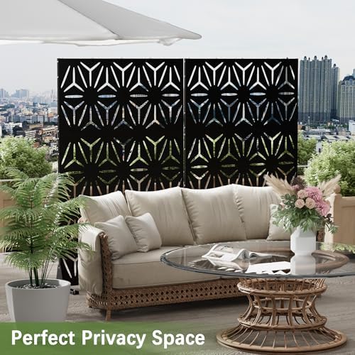 cofar metal privacy screen outdoor 72" h×44" w, close-up detail
