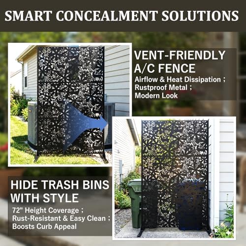 metal privacy screen outdoor 6ft – freestanding laser on a desk or shelf