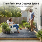 interlocking deck tiles 44 pack, plastic outdoor deck, view 9