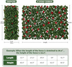 expandable fence privacy screen with artificial flower, greenery, close-up detail