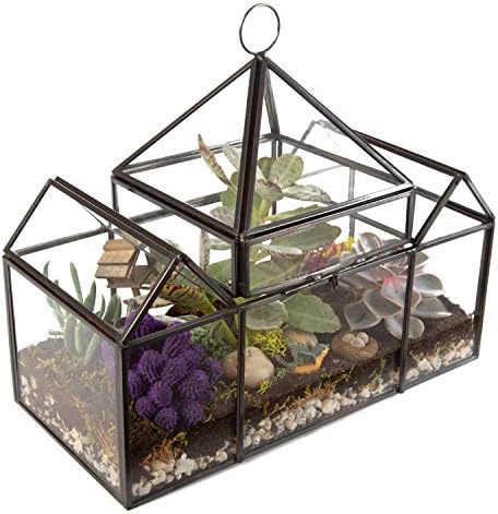 d'eco glass castle plant terrarium, centerpiece & wedding, front angle view