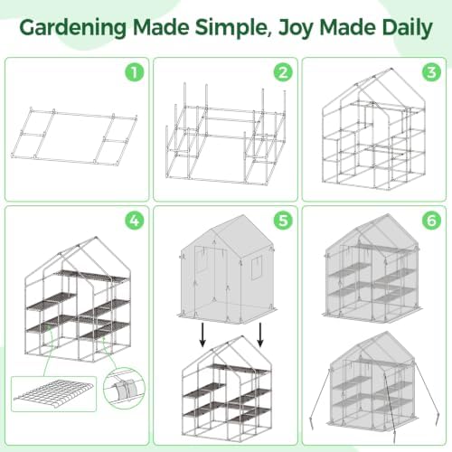 greenhouse for outdoors with screen windows, ohuhu upgraded, front angle view